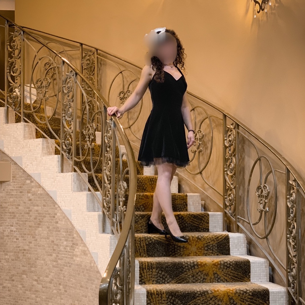 Sexy Little Black Velvet Formal Dress